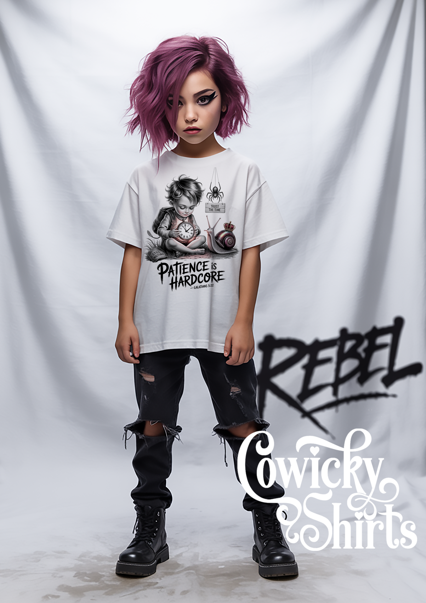 Patience Is Hardcore Christian Shirt – Punk Baby Fruit of the Spirit Tee (Galatians 5:22)