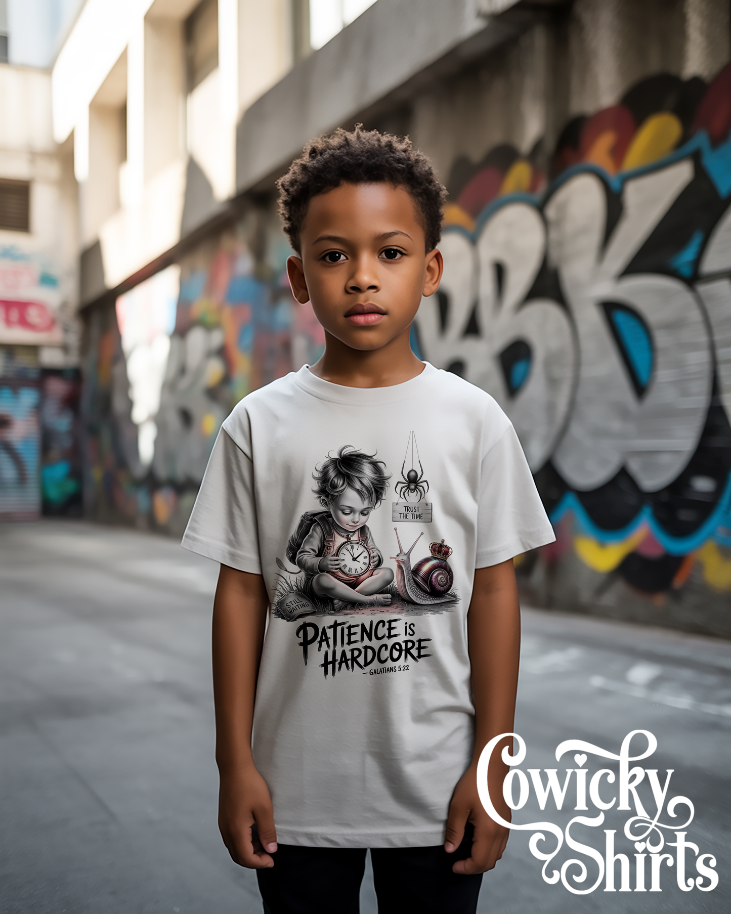 Patience Is Hardcore Christian Shirt – Punk Baby Fruit of the Spirit Tee (Galatians 5:22)