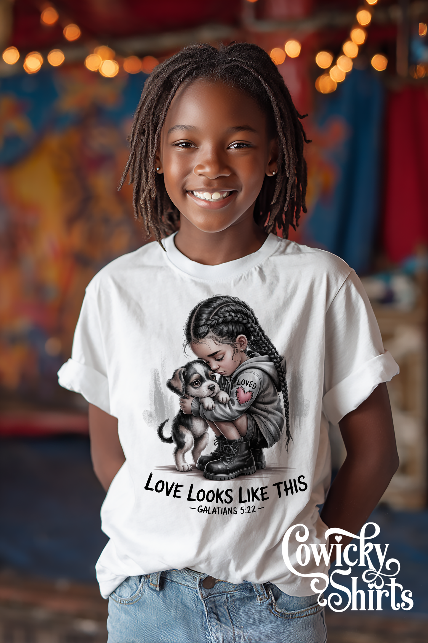 Love Looks Like This – Christian Baby Shirt | Fruits of the Spirit | Punk Misfits Collection by Cowicky Shirts