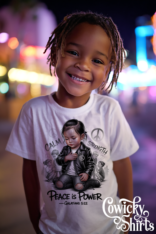 Peace is Power – Misfits Christian Baby & Kids Shirt (Galatians 5:22) | Fruits of the Spirit | Punk Misfits Collection