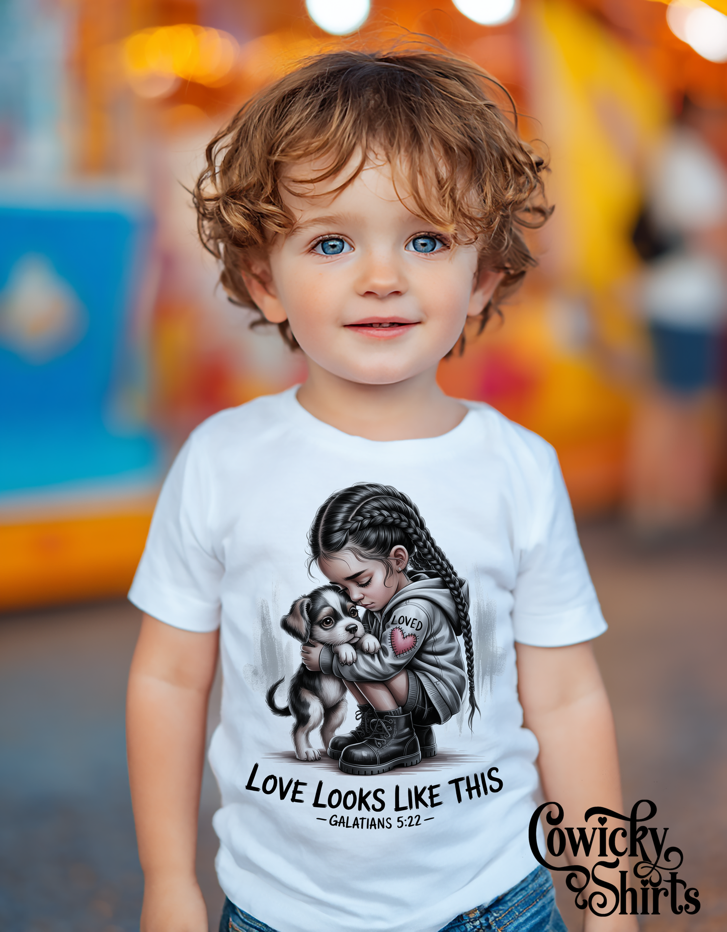 Love Looks Like This – Christian Baby Shirt | Fruits of the Spirit | Punk Misfits Collection by Cowicky Shirts