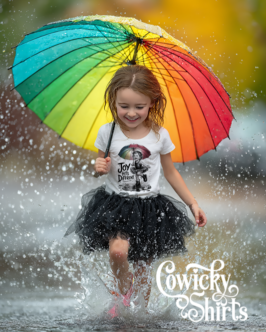 Joy Hits Different – Misfit Baby Christian Shirt (Galatians 5:22)| Fruits of the Spirit | Punk Misfits Collection