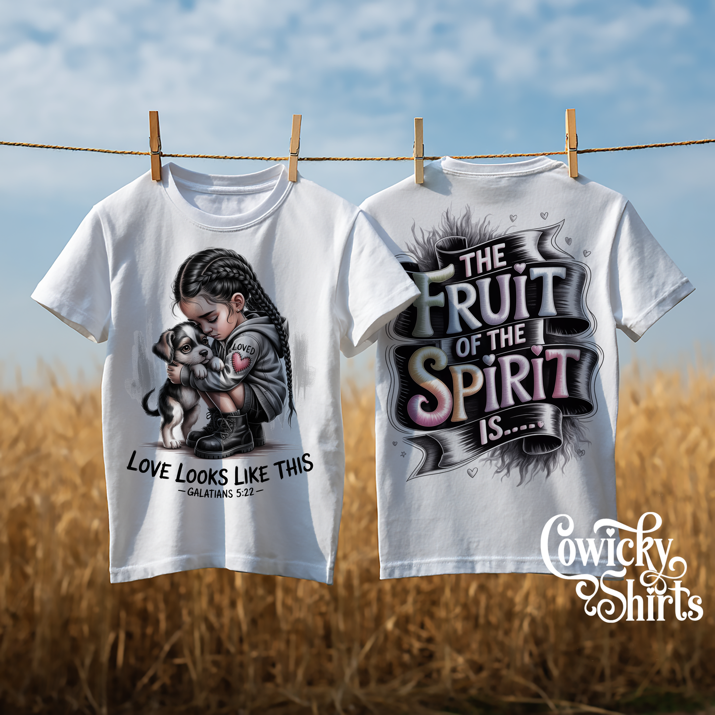 Love Looks Like This – Christian Baby Shirt | Fruits of the Spirit | Punk Misfits Collection by Cowicky Shirts
