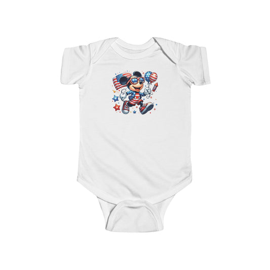 Fourth of July Mickey Infant Fine Jersey Bodysuit