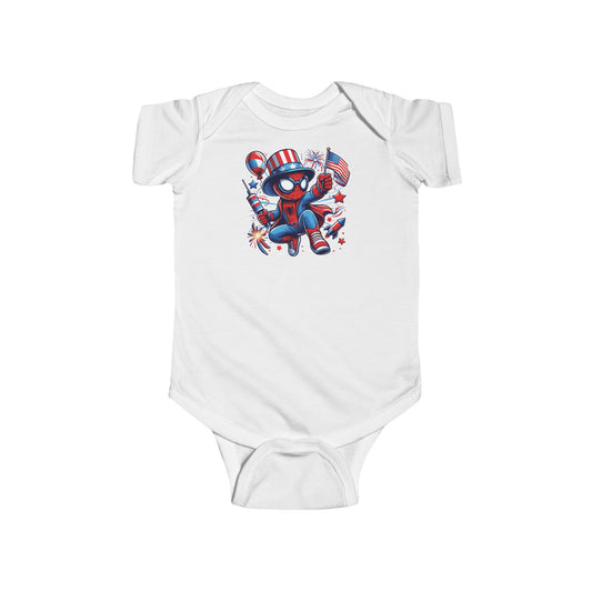 Fourth of July Spidey Infant Fine Jersey Bodysuit