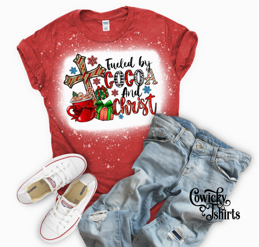 Fueled By Cocoa and Christ Christmas Short Sleeve Shirt